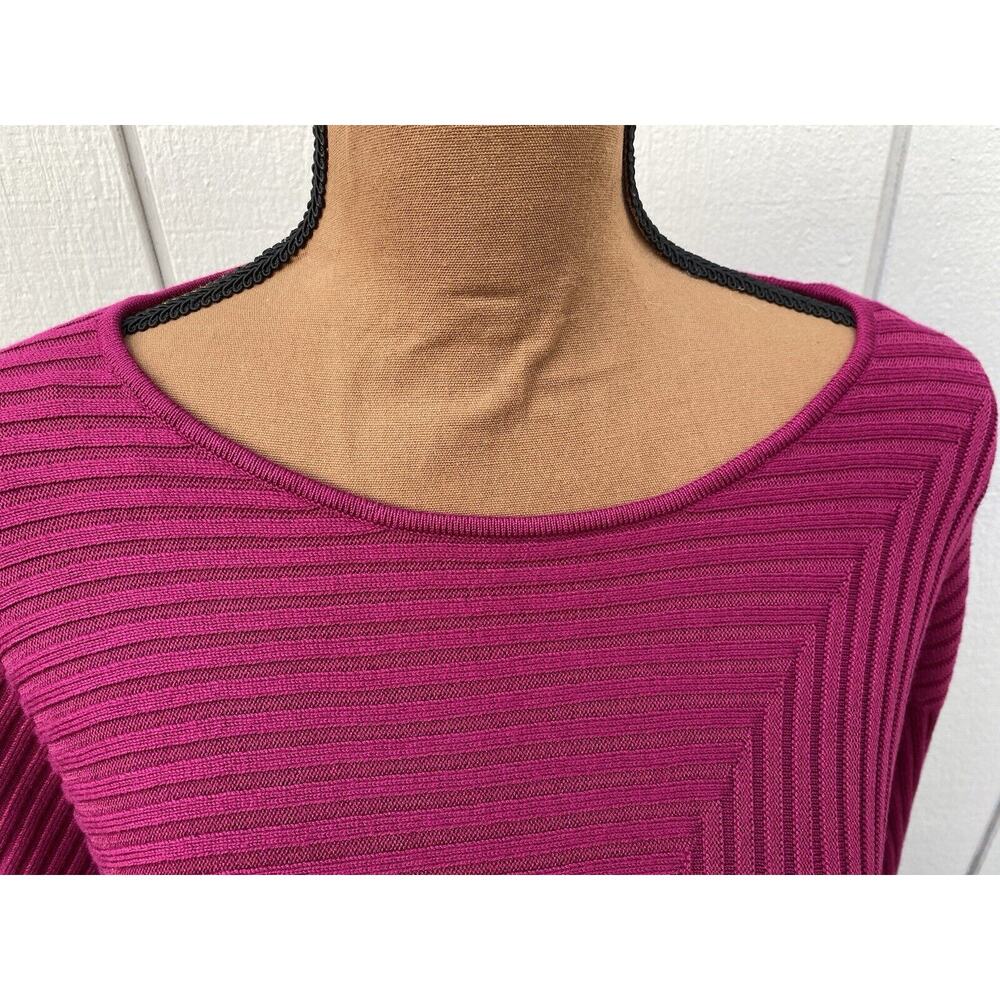 Chico’s NWT Avery Boat Neck Rib 3/4 Sleeve Pullover Sweater Pink/Berry Size‎ L/2 - Picture 5 of 12